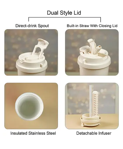 Термочашка About для кофе и чая 520 мл белый мишка (BC-0387-5) - фото 3