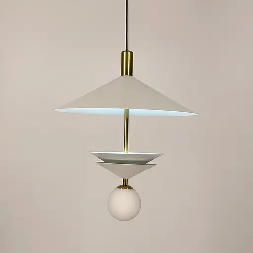 Елегантна підвісна люстра із білим плафоном | Арт. AA 457-360 WT | Line F - фото 7