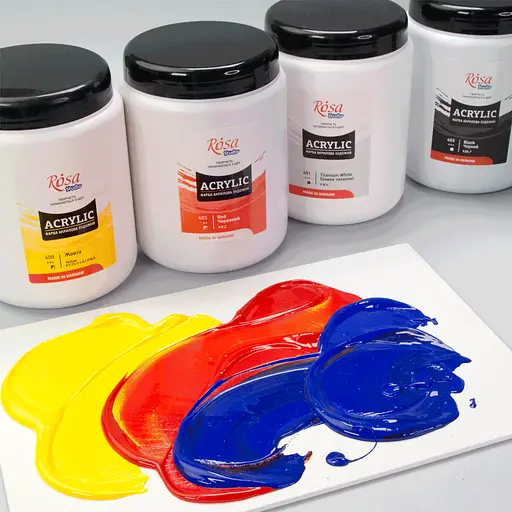 Краска акриловая Rosa Studio Белила титановые 401, 1000 мл - фото 2