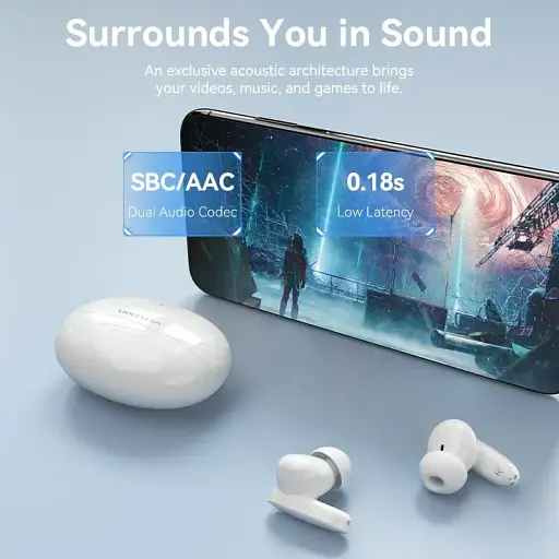 Навушники TWS Vention Elf Earbuds E01 White - фото 5