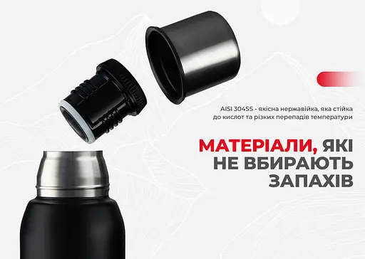 Туристичний термос Naturehike Q-9H NH19SJ010 (304 сталь) 1.0л (Чорний) - фото 8