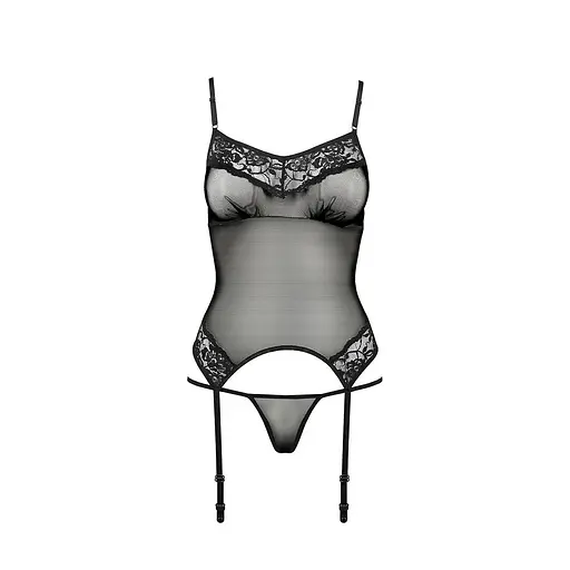 Корсет с пажами Passion MELANIA CORSet black L/XL - фото 5
