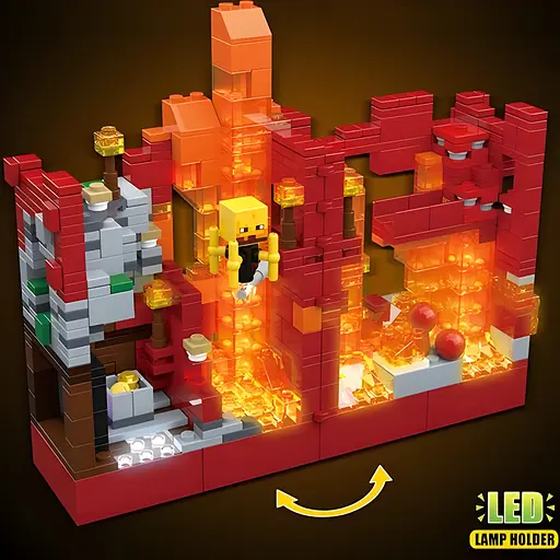 Конструктор Minecraft Вогняна фортеця з LED-підсвіткою на 856 деталей (6649) - фото 4
