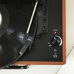 Проигрыватель виниловых дисков Denver VPL-120 BLUE 3-скоростной со стереодинамиками, чемодан / портфель - фото 5