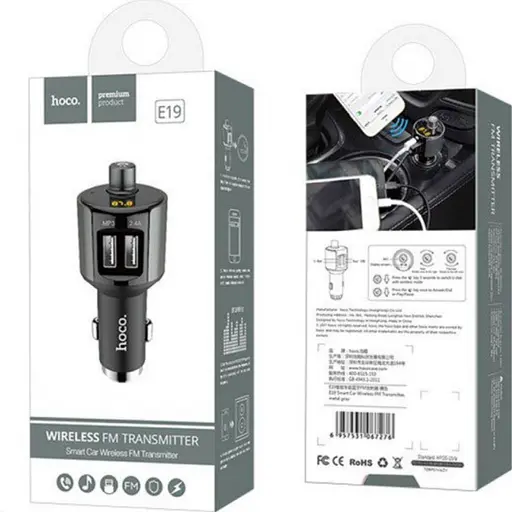 FM-трансмітер Hoco E19 Smart Metal Grey [116005] - фото 7