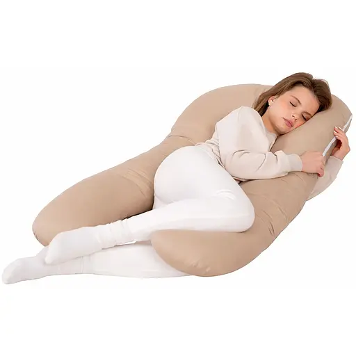 Подушка Sonex Basic Flex для беременных и отдыха П-образная антиаллергенная 135x68x25 коричневая (SO102580) - фото 1