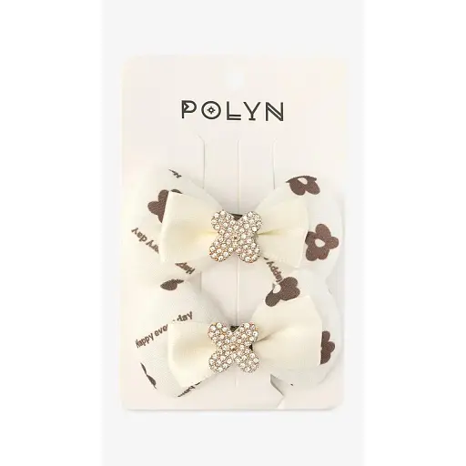 Заколки для девочки Polin 2 шт 4048A-1 Молочный - фото 1