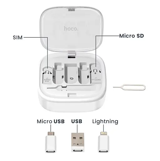 Кабель Hoco U140 Retractable charging data cable set Білий - фото 3