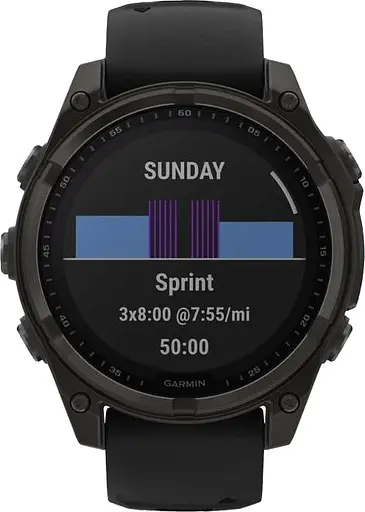 Смарт-часы Garmin Fenix 8, 51mm Solar Sapphire Carbon Gray DLC Titanium w. Black/Pebble Gray S. Band 010-02907-10/11/7 - фото 5