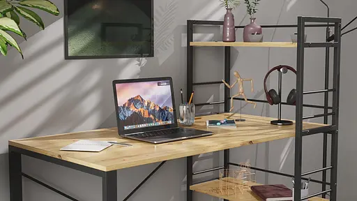 Письменный стол Ferrum-decor Серии Конект с этажеркой 75x120x60 черный ДСП Дуб Артизан 16мм (FRD-104221) - фото 7