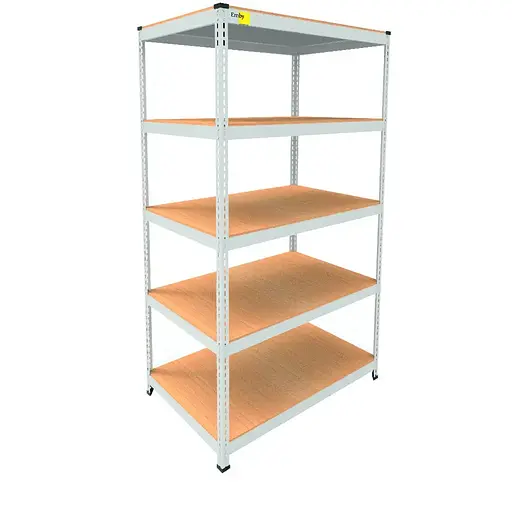 Металевий стелаж Emby Light Series (розмір 1800х900x600мм) 5 полиць ДСП до 100кг Білий