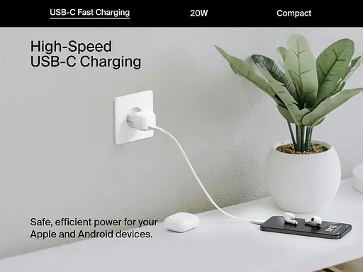 Belkin Зарядний пристрій мережевий Belkin 20Вт USB-C PD PPS білий - фото 7