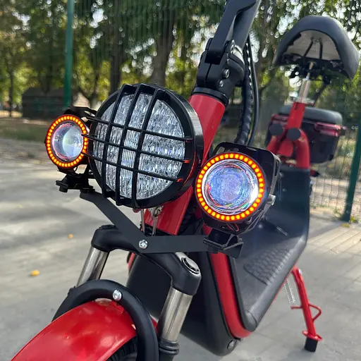 Электросамокат EVOBIKE Zen U12 MAX 2025 года красный | электросамокат с тремя фарами, корзинкой и багажником - фото 5