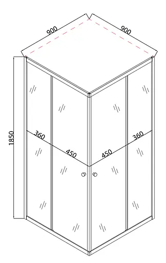 Душевая кабина без поддона Mixxus Cubic SC01-90x90x185-TR хром прозрачное стекло 4 мм MI6906, Универсальная, прозрачная, хром - фото 4