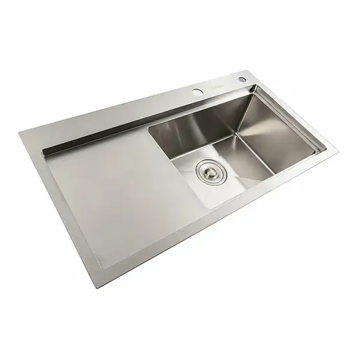 Кухонная мойка нержавейка 78x43 R Platinum Handmade (два отверстия, круглый сифон 3,0/0,8), Нержавеющая сталь - фото 4