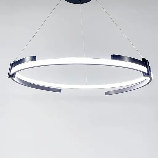 LED люстра в черном кольцевом каркасе Ø 80 см Line F | Ст. SGA18-800 BK - фото 1