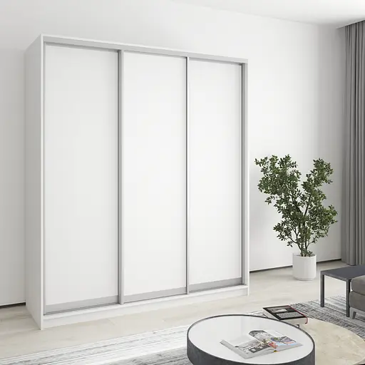 Шафа-купе тридверна MebelStar Комбо AL 3ДСП 180x45x210 см Аляска білий (MBS-3142)