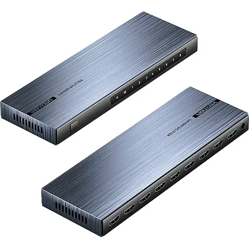 Сплітер Vention 4K 1x8 HDMI Splitter Black Aluminum Alloy Type EU Standard - фото 1