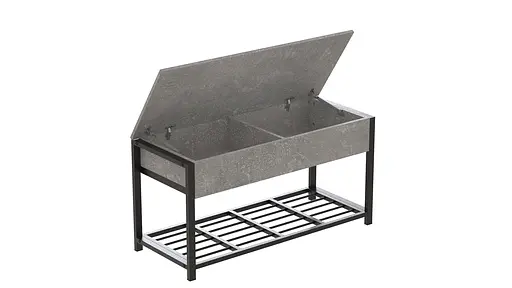 Банкетка з ящиком Ferrum-decor Дрейк 2 550x1200x400 метал Чорний ДСП Бетон 16 мм (FRD-103072) - фото 5