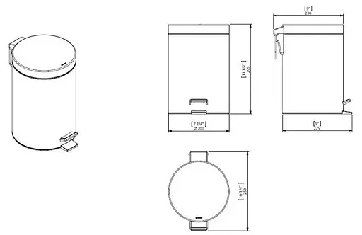 Мусорное ведро Sonia Contract-hospitality 188208 Черный матовый - фото 2