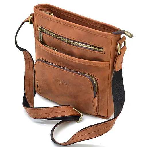 Мужская кожаная сумка мессенджер TARWA 22х25.5х3.5 см sum0028300 - фото 5