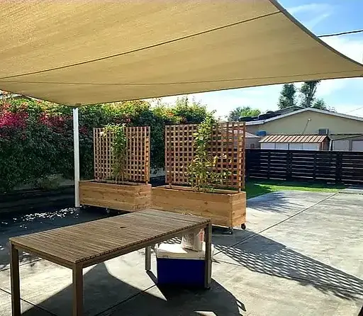 Тент навіс затінюючий прямокутний 4х8м сітка (Бежевий) - фото 5