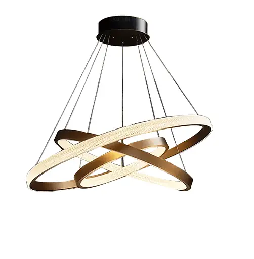 Светодиодная люстра Вокруг земли PJ817 40+60+80см (Золотая)