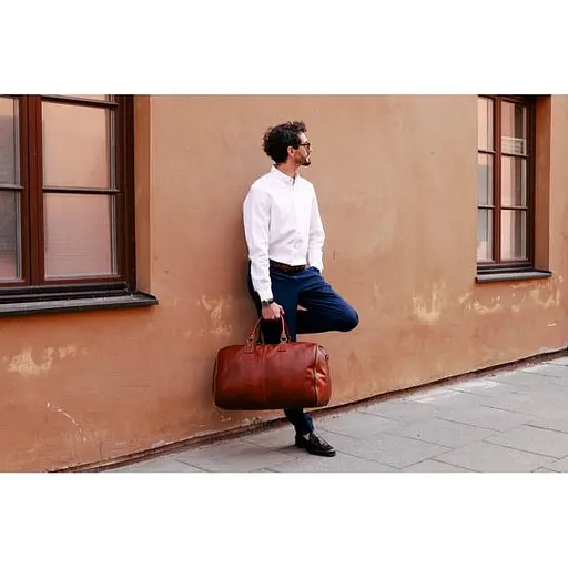 Кожаная сумка для одежды Time Resistance 58х24х35 см sum0025616 - фото 6