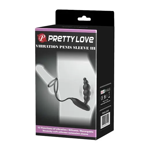Эрекционное кольцо Pretty Love Vibration Penis Sleeve III 21.2 см черный - фото 7
