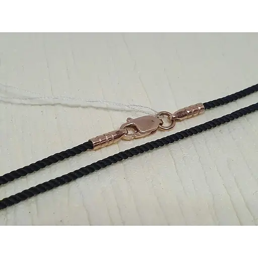 Ювелирный шелковый шнурок Golden Time с золотыми вставками. Ц2015ШЧ 45 - фото 2