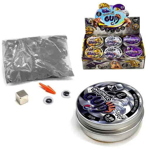 Жуйка для рук Danko Toys Magnetic Gum MgGUM-01 укр магнітна срібляста