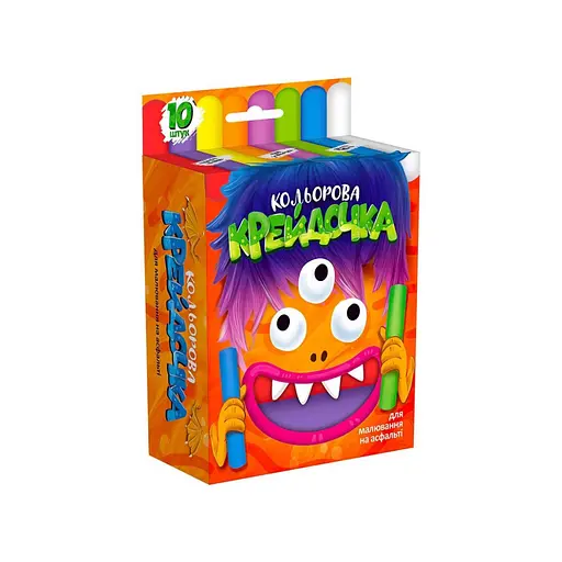 Мел для рисования на асфальте Крейдочка Danko Toys КRD-02-01U 10 шт, толстые - фото 1