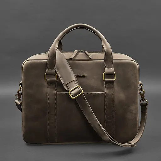 Шкіряна сумка для ноутбука та документів коричнева Crazy Horse - фото 5