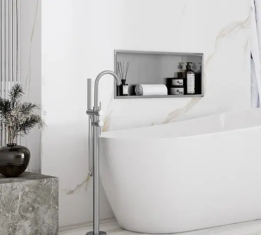 Встраиваемая полка Rea 30x60 nickel brushed с ободком REA-05602, Нержавеющая сталь - фото 2