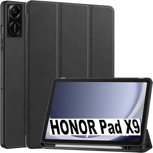 Умный чехол для Honor Pad X9 - роскошный ударопрочный защитный чехол с держателем для ручки, откидной дизайн, мягкая задняя панель
