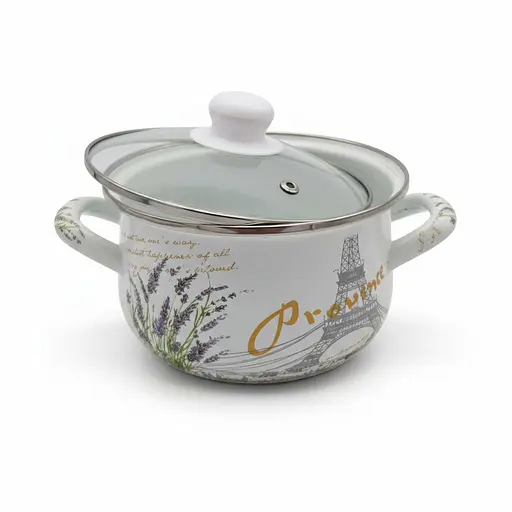 Кастрюля Verona эмалированная со стеклянной крышкой 4 л (VR-0004-22) - фото 2