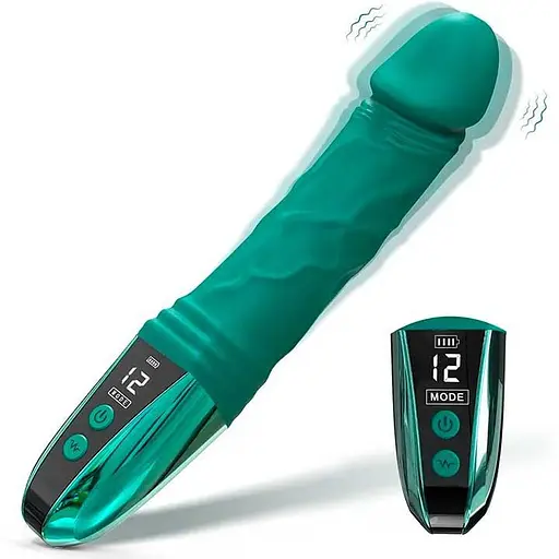 Реалістичний вібратор Satisfyer 23 см силіконовий з 12 режимами для жінок зелений