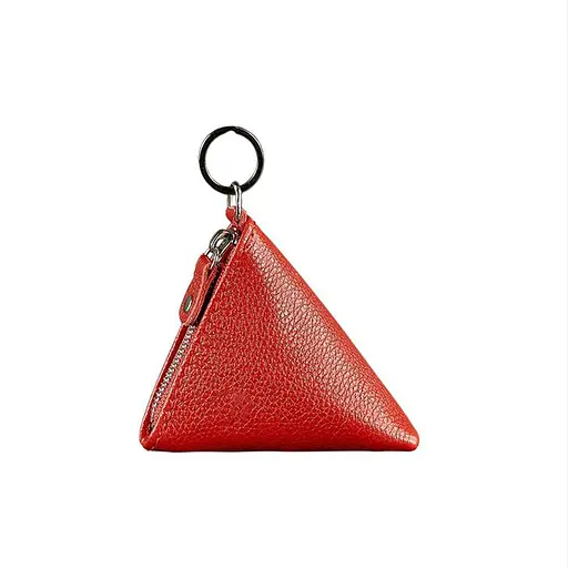 Женская кожаная монетница 2.0 Пирамида красная - фото 5