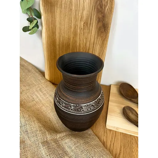 Глек 2 літри керамічний (глиняний) різьблений без ручки   - фото 4