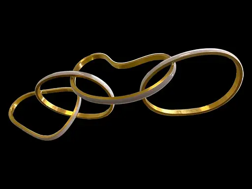 Светодиодная люстра 4 Кольца PJ857 (100см) Золотистая - фото 2