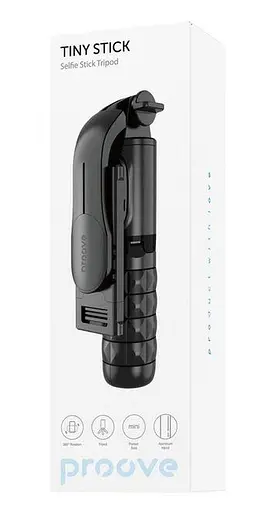 Трипод монопод - штатив для селфи Proove Tiny Stick Selfie Stick Tripod black 68 см черный - фото 7