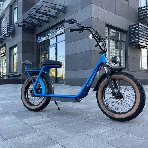 Электровелосипед Volto Cruise двухместный 20" 1000W 20Ah + NFC голубой - фото 4