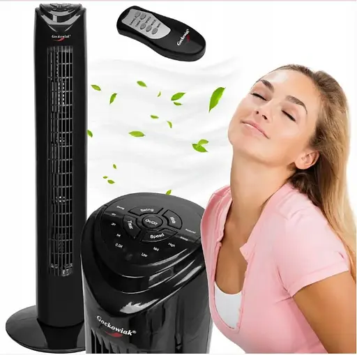 Колонний вентилятор Calid з пультом, 3 швидкості, осциляція, таймер, 45Вт, чорний - фото 2
