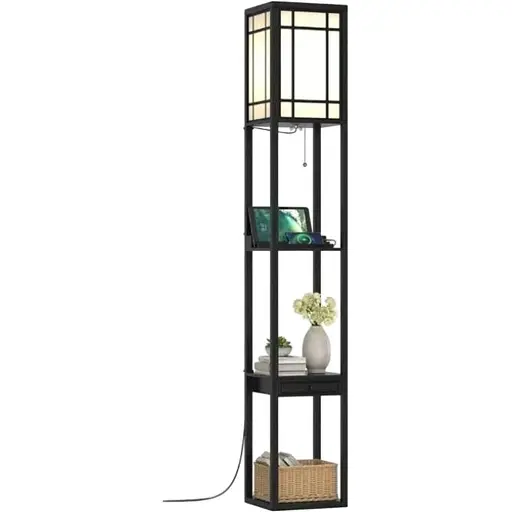 Підлогова лампа Costway Terra торшер 3 в 1 чорний