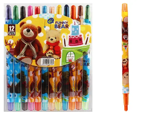 Мел восковой Crayons Медвежонок, 12 цветов