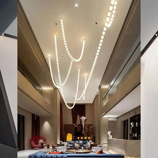 Люстра із серії Perla на 30 кульок 270 см 3 світлових режими | Line F | Арт. SG011/30 AB - фото 2