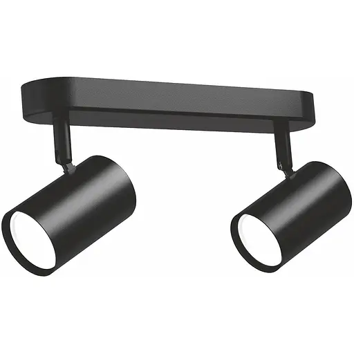 Світильник Videx під лампу 2xGU10 накладний поворотний чорний (VL-SPF05B-BPB)