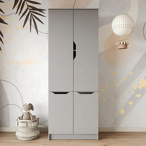 Шкаф распашной MebelStar 4Д Лилу 80x40x210 см Серая мышка (MBS-1414) - фото 2