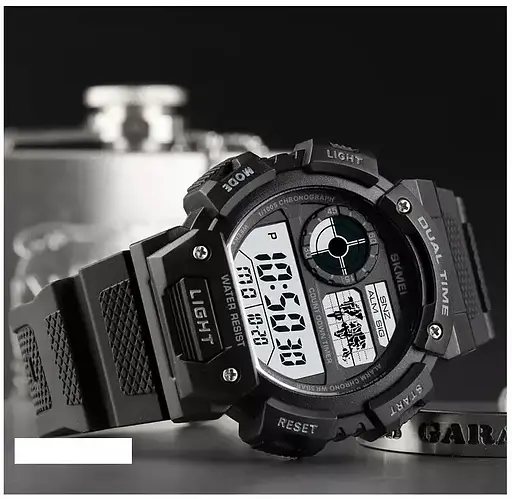 Мужские спортивные часы Skmei 1723 (Черный с белым циферблатом) - фото 5