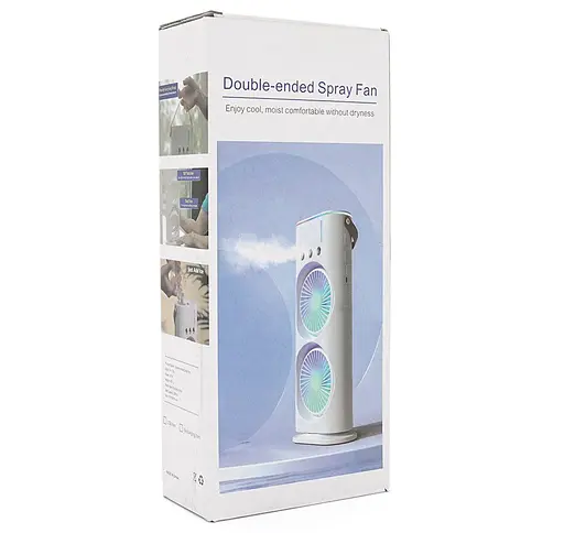 Портативный вентилятор Voltronic T1818, увлажнение, подсветка, Air Cooler Fan White - фото 3